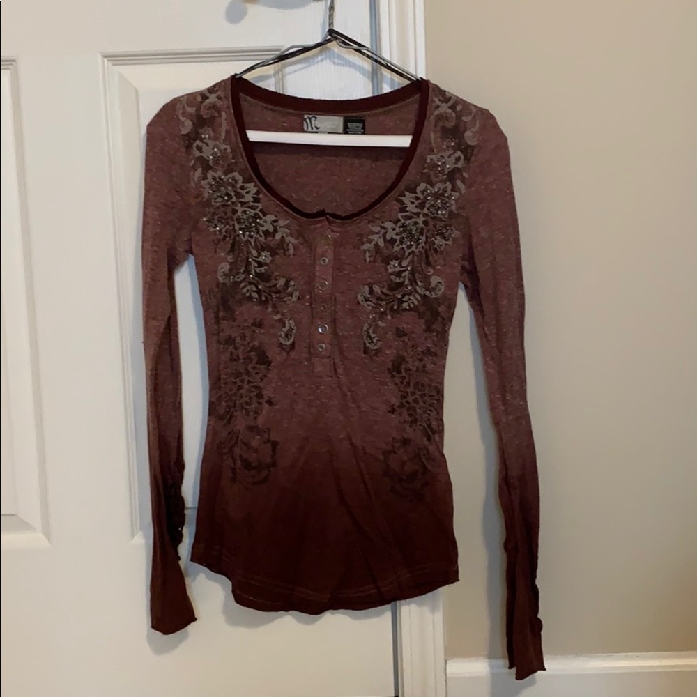 Maroon Miss Me top